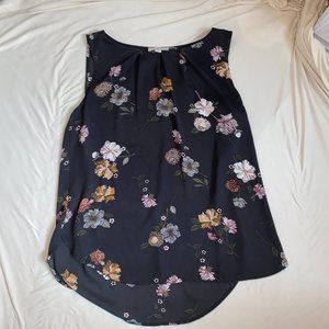 Loft Black Floral Blouse
